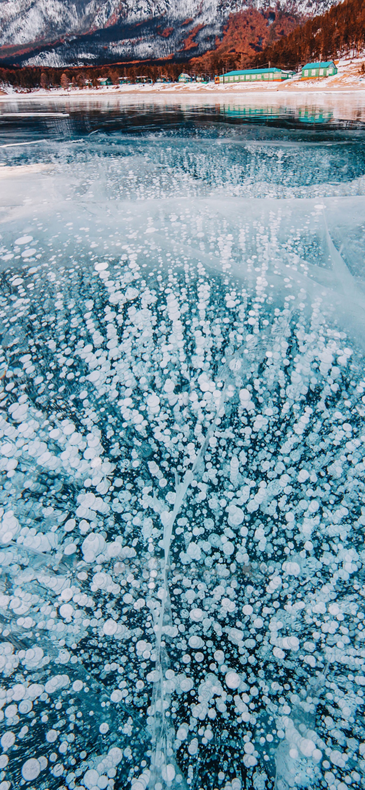 Обои Байкал, озеро, вода, замораживание, зима в разрешении 1242x2688