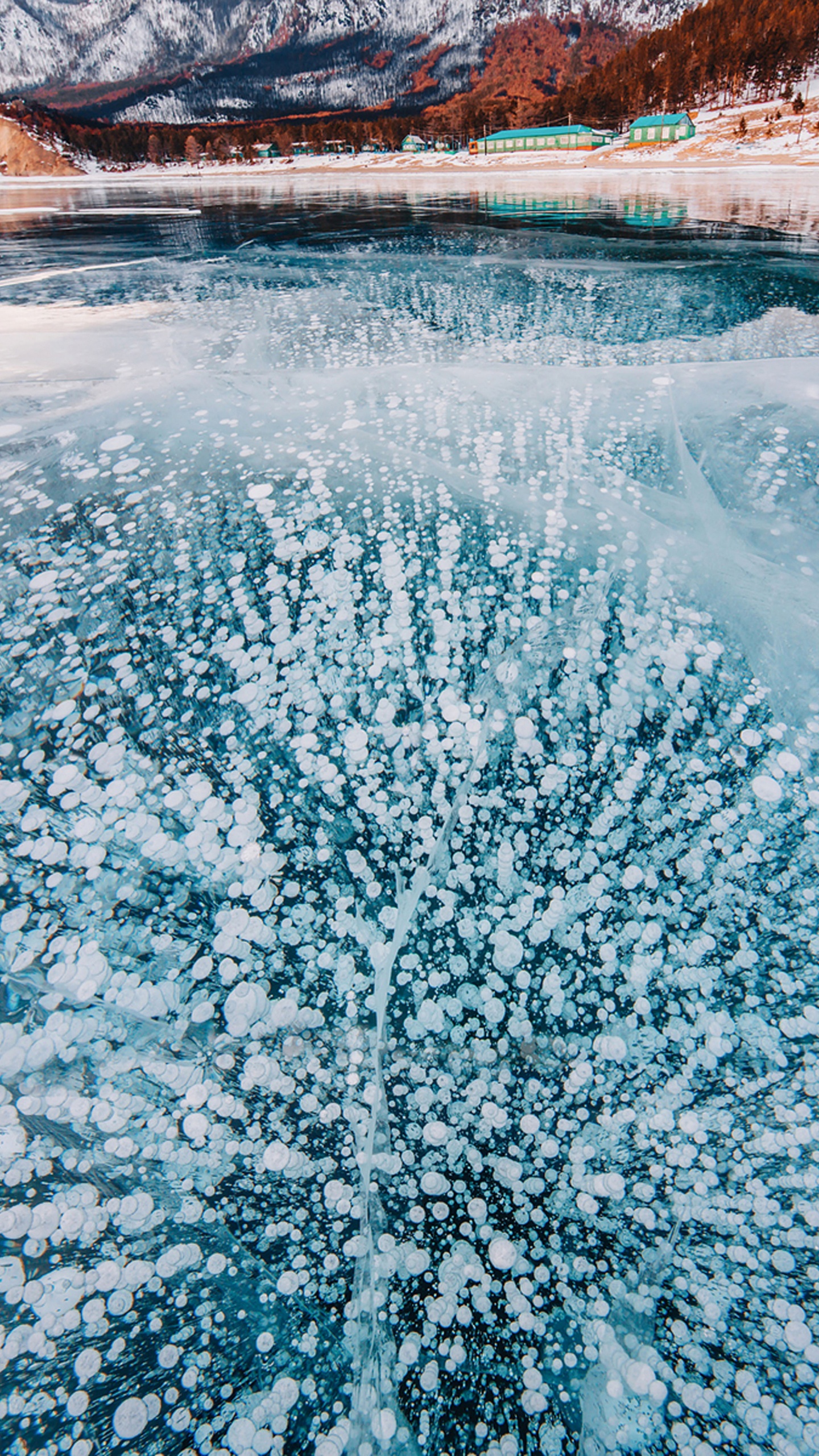 Обои Байкал, озеро, вода, замораживание, зима в разрешении 1440x2560