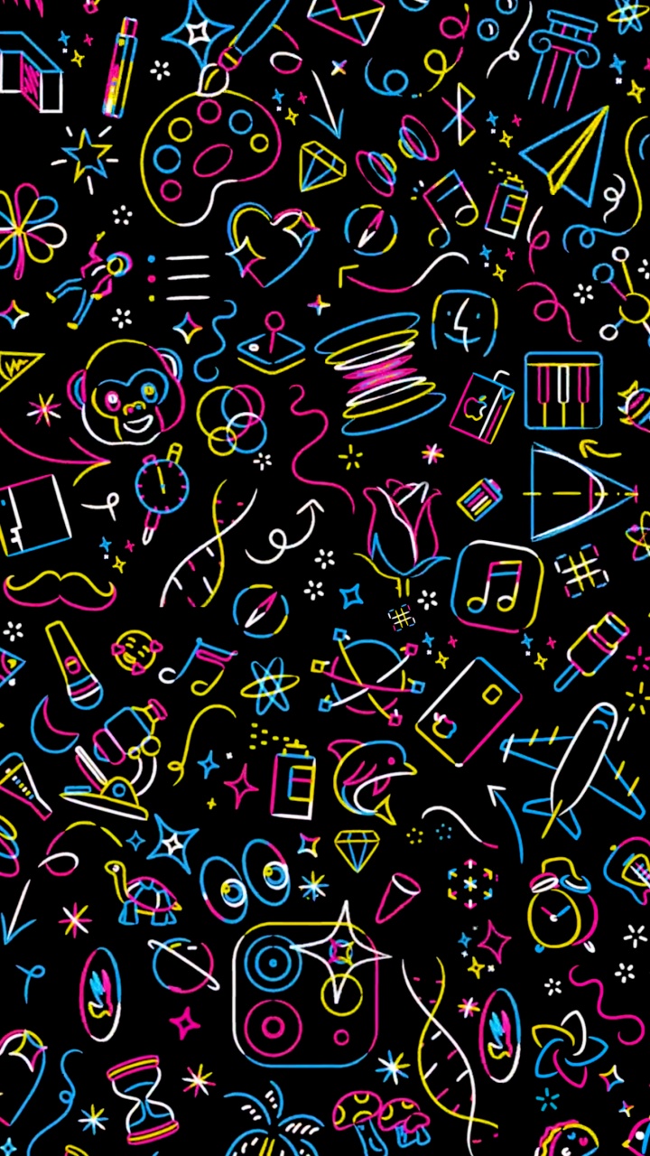 Обои яблоко, арт, узор, иллюстрация, круг в разрешении 720x1280