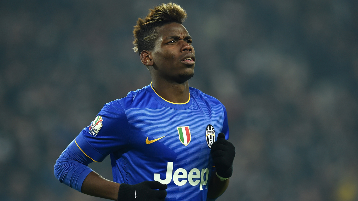 Обои Поль Погба, Ювентус ФК, клуб манчестер юнайтед, Футбольный игрок, игрок в разрешении 1366x768