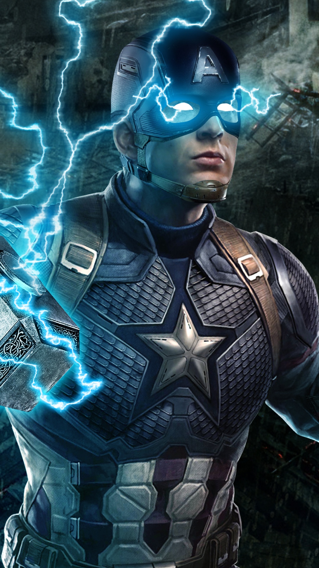 Обои Капитан Америка, ТОР, marvel, Мьельнир, супергерой в разрешении 1080x1920
