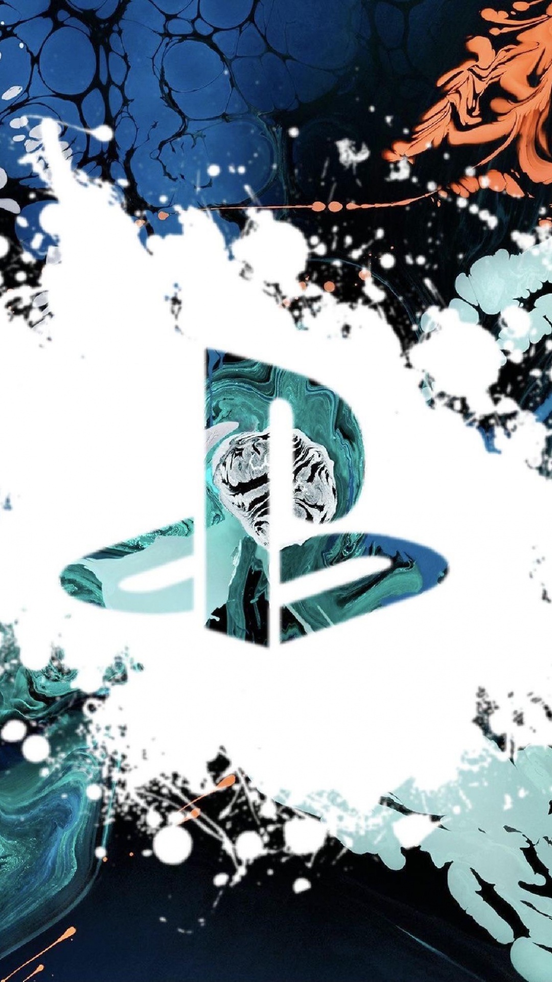 Обои playstation, яблоко, красочность, арт, графика в разрешении 1080x1920