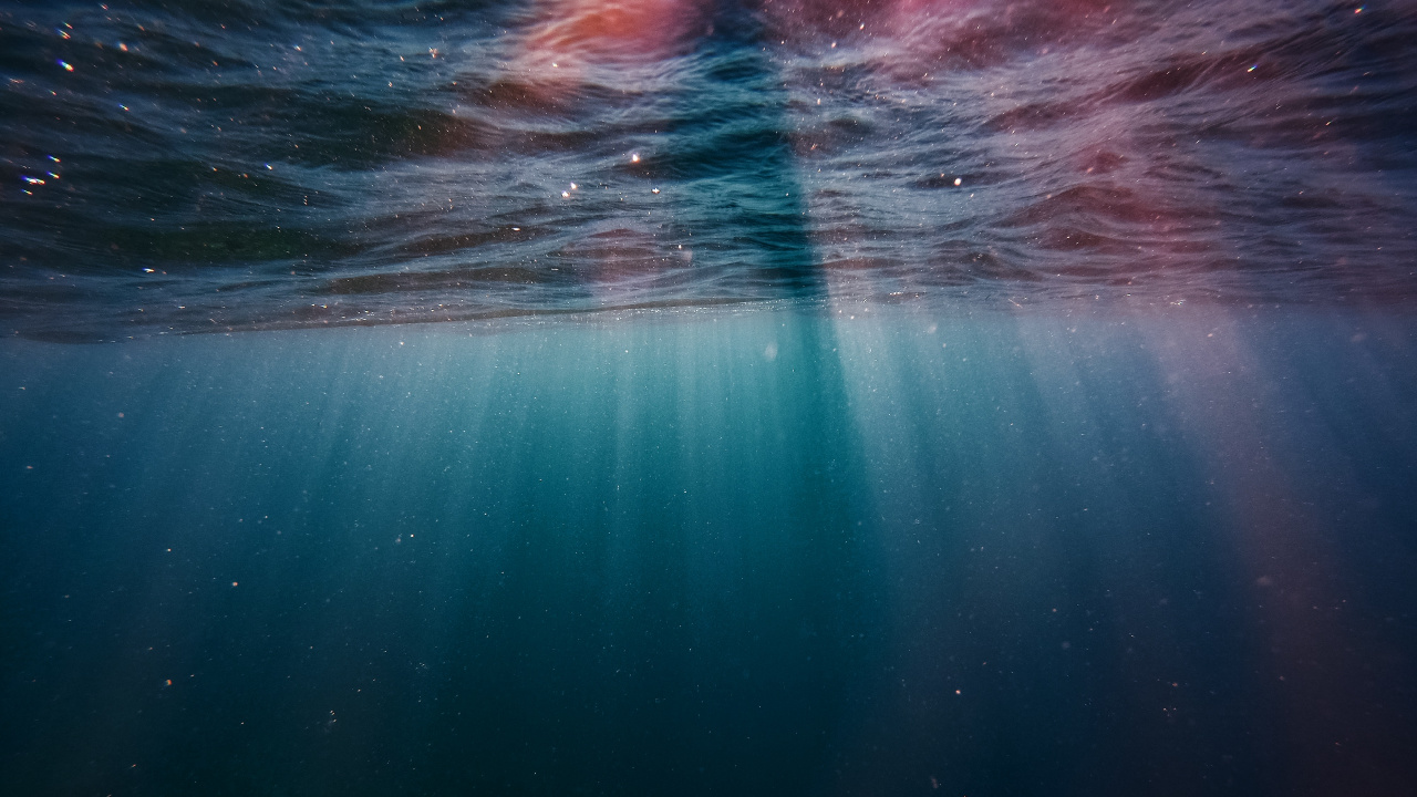 Обои синий, атмосфера, туманность, космос, вода в разрешении 1280x720