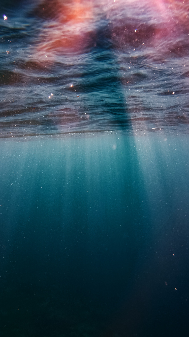 Обои синий, атмосфера, туманность, космос, вода в разрешении 750x1334