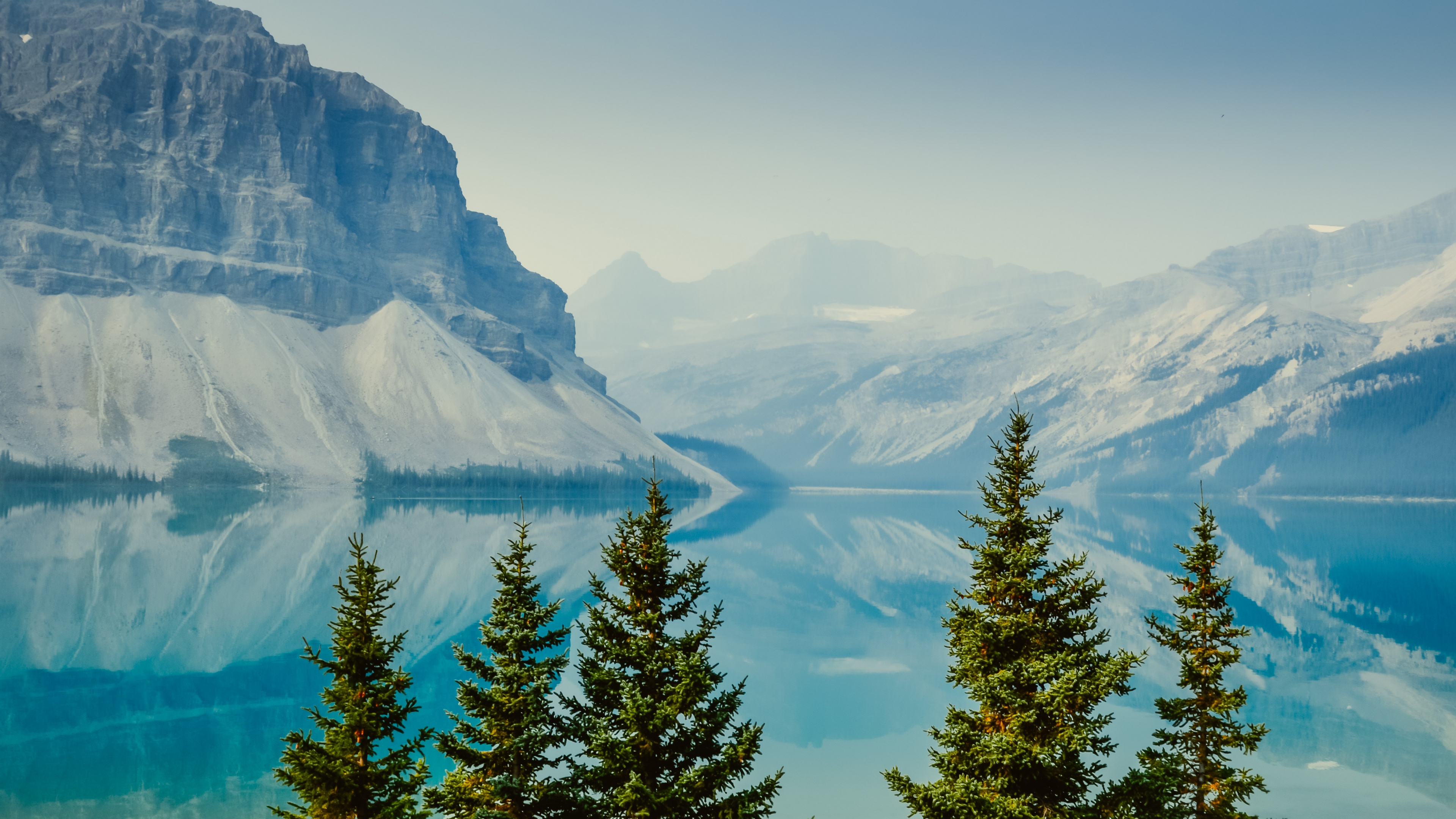 Обои лук озеро, горный рельеф, гора, природа, горный хребет в разрешении 3840x2160