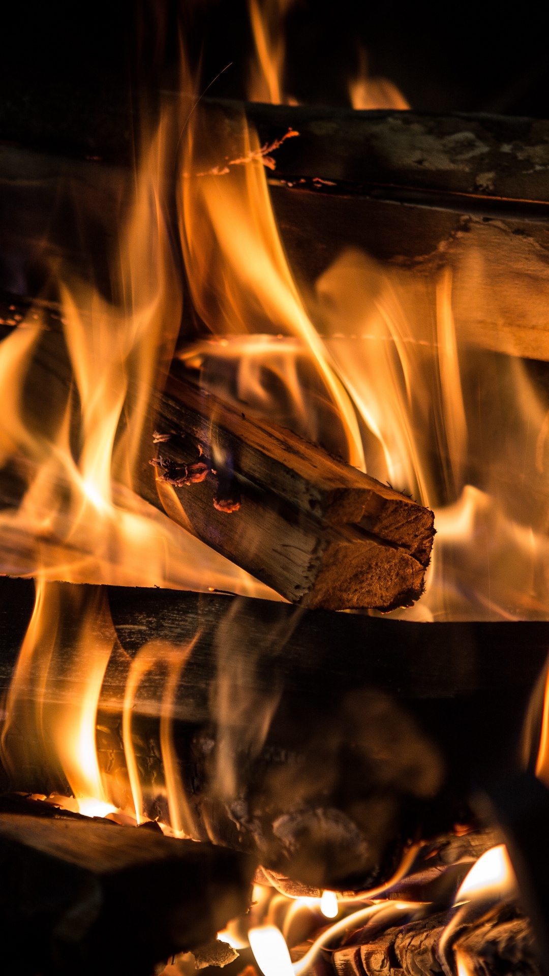 Обои камин, огонь, пламя, печь, тепло в разрешении 1080x1920