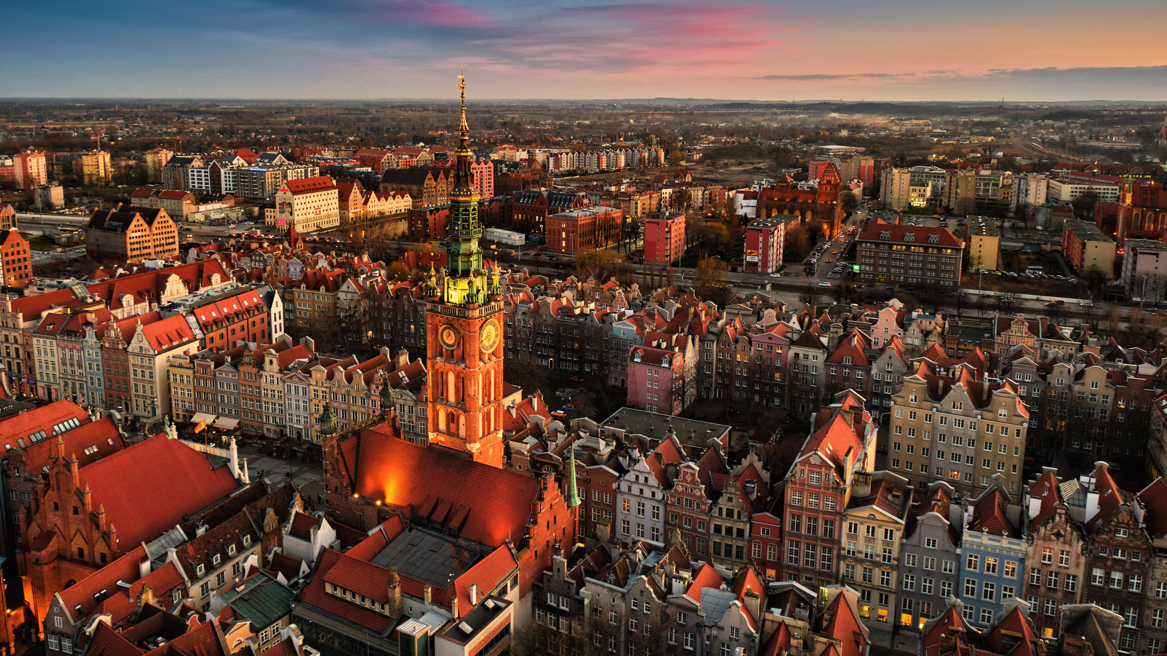 Обои городской район, Gdask, здание, облако, мир в разрешении 3840x2160