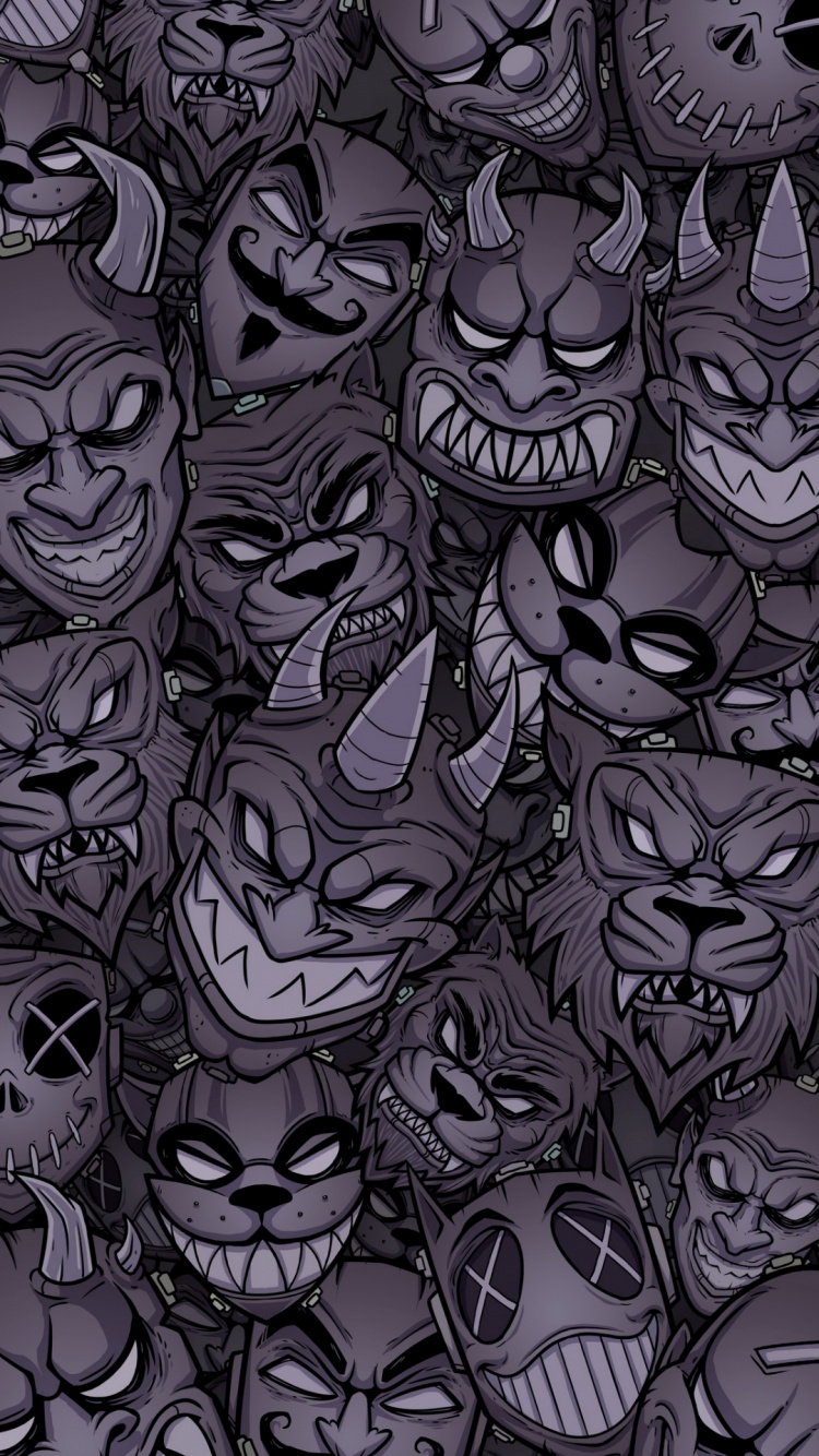 Обои узор, рисование, арт, визуальное искусство, фикция в разрешении 750x1334