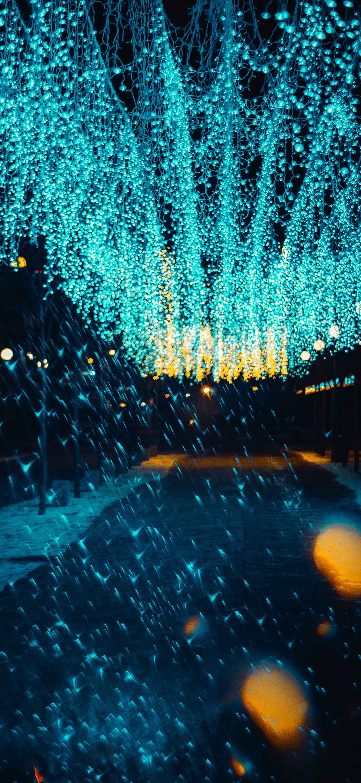 Обои освещение, вода, синий, свет, технологии в разрешении 1242x2688