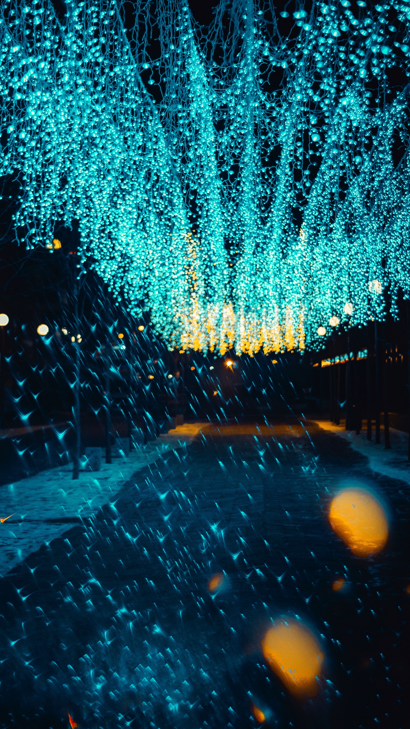 Обои освещение, вода, синий, свет, технологии в разрешении 1440x2560