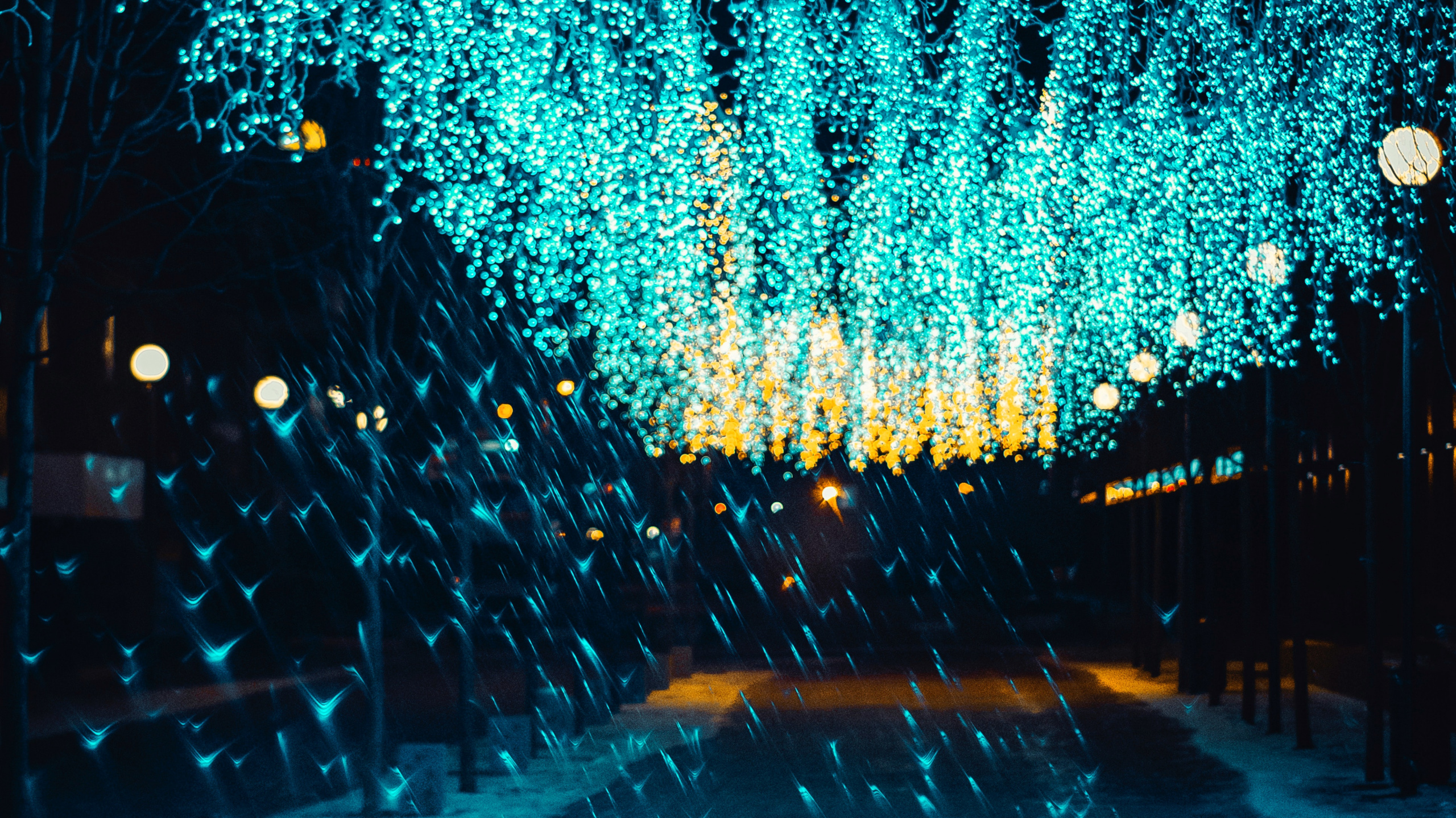 Обои освещение, вода, синий, свет, технологии в разрешении 2560x1440