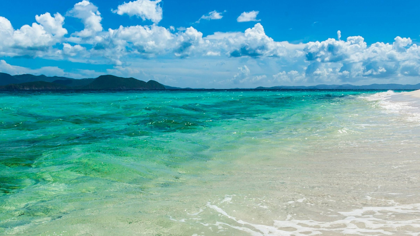 Обои водоем, море, океан, синий, дневное время в разрешении 1366x768