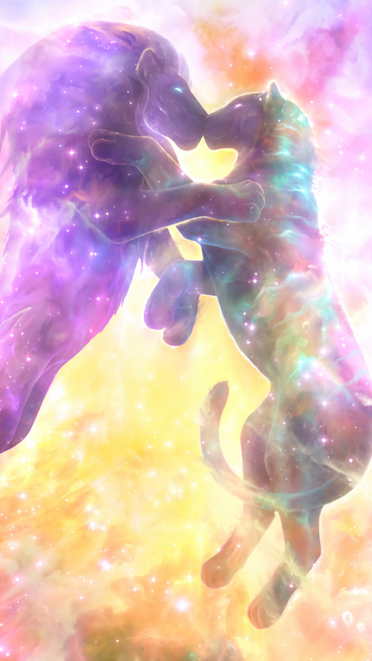 Обои Лев, пурпур, туманность, Фиолетовый, астрономический объект в разрешении 750x1334