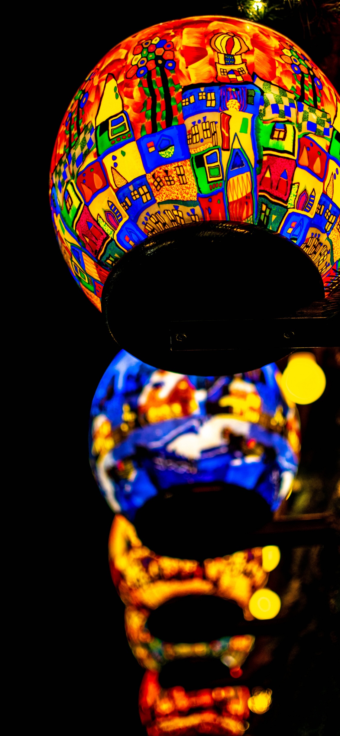 Обои витраж, голова, глаз, свет, освещение в разрешении 1125x2436