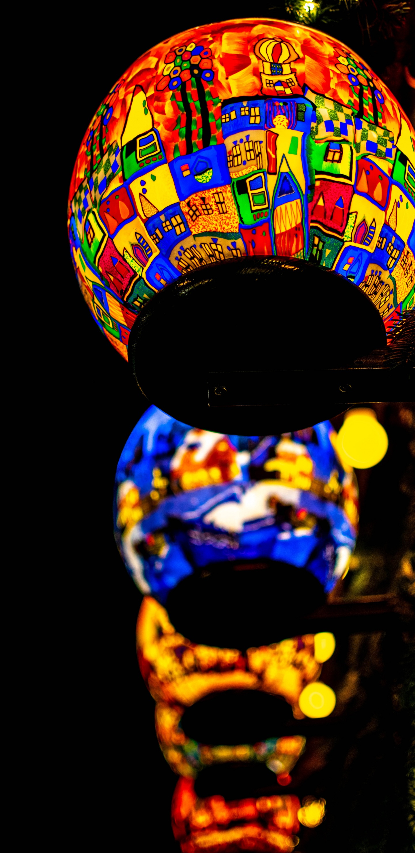 Обои витраж, голова, глаз, свет, освещение в разрешении 1440x2960