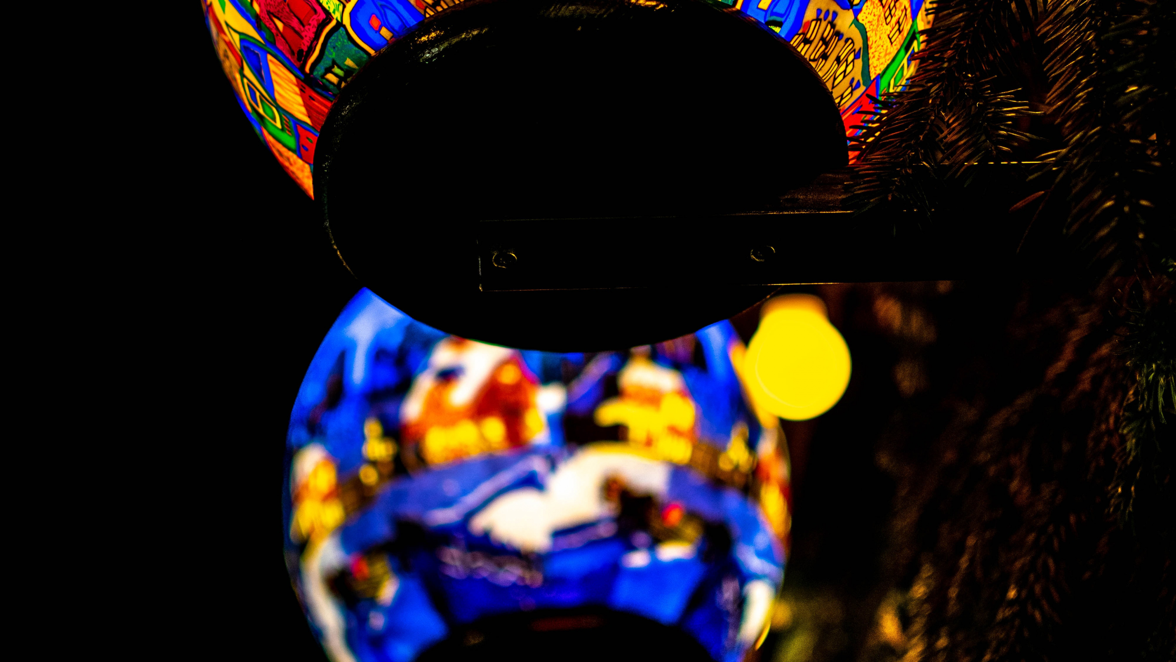 Обои витраж, голова, глаз, свет, освещение в разрешении 3840x2160