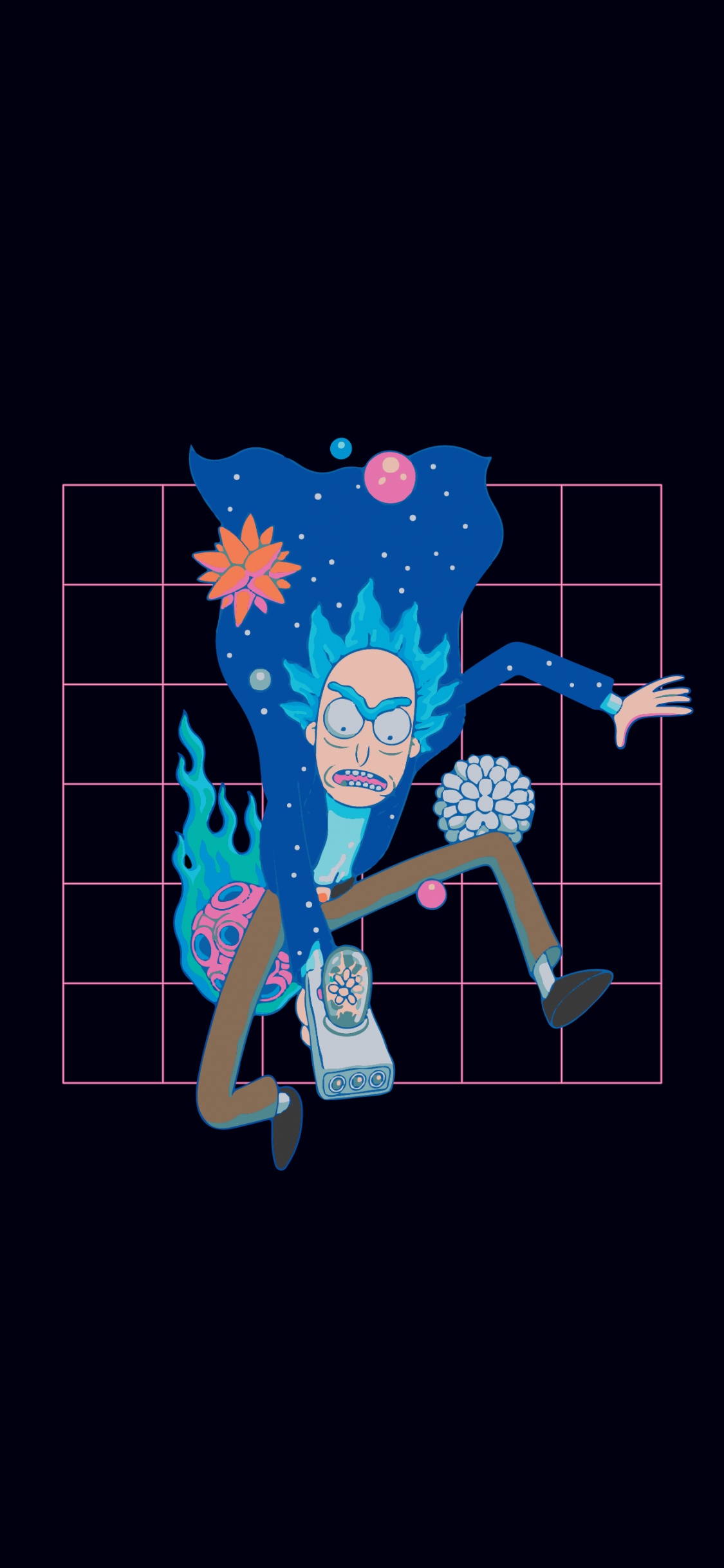 Обои амолед, Рик и Морти, Морти Смит, Рик Санчез, постер в разрешении 1125x2436