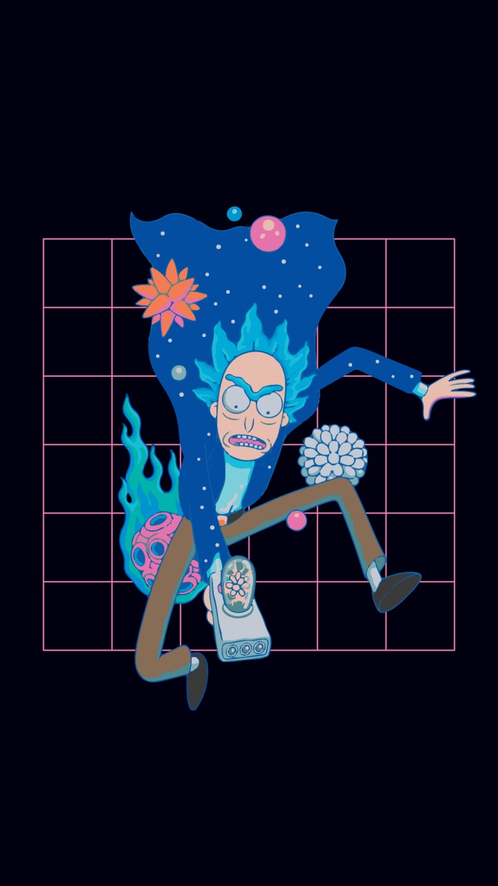 Обои амолед, Рик и Морти, Морти Смит, Рик Санчез, постер в разрешении 720x1280