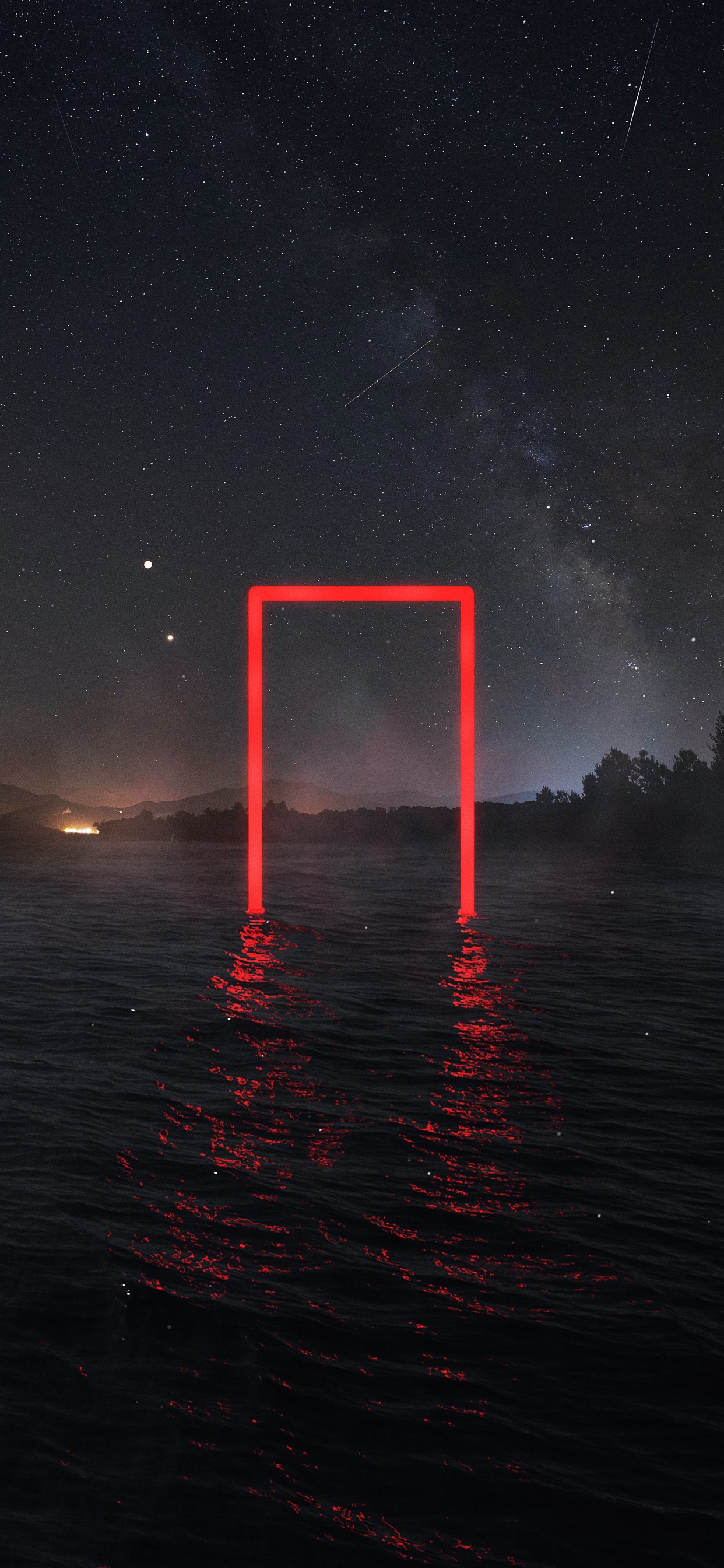 Обои атмосфера, вода, прямоугольник, горизонт, полутона и оттенки в разрешении 1242x2688