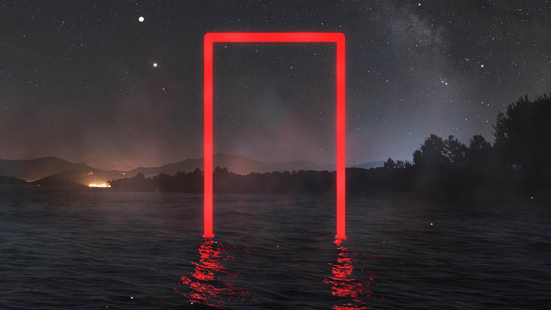 Обои атмосфера, вода, прямоугольник, горизонт, полутона и оттенки в разрешении 1920x1080