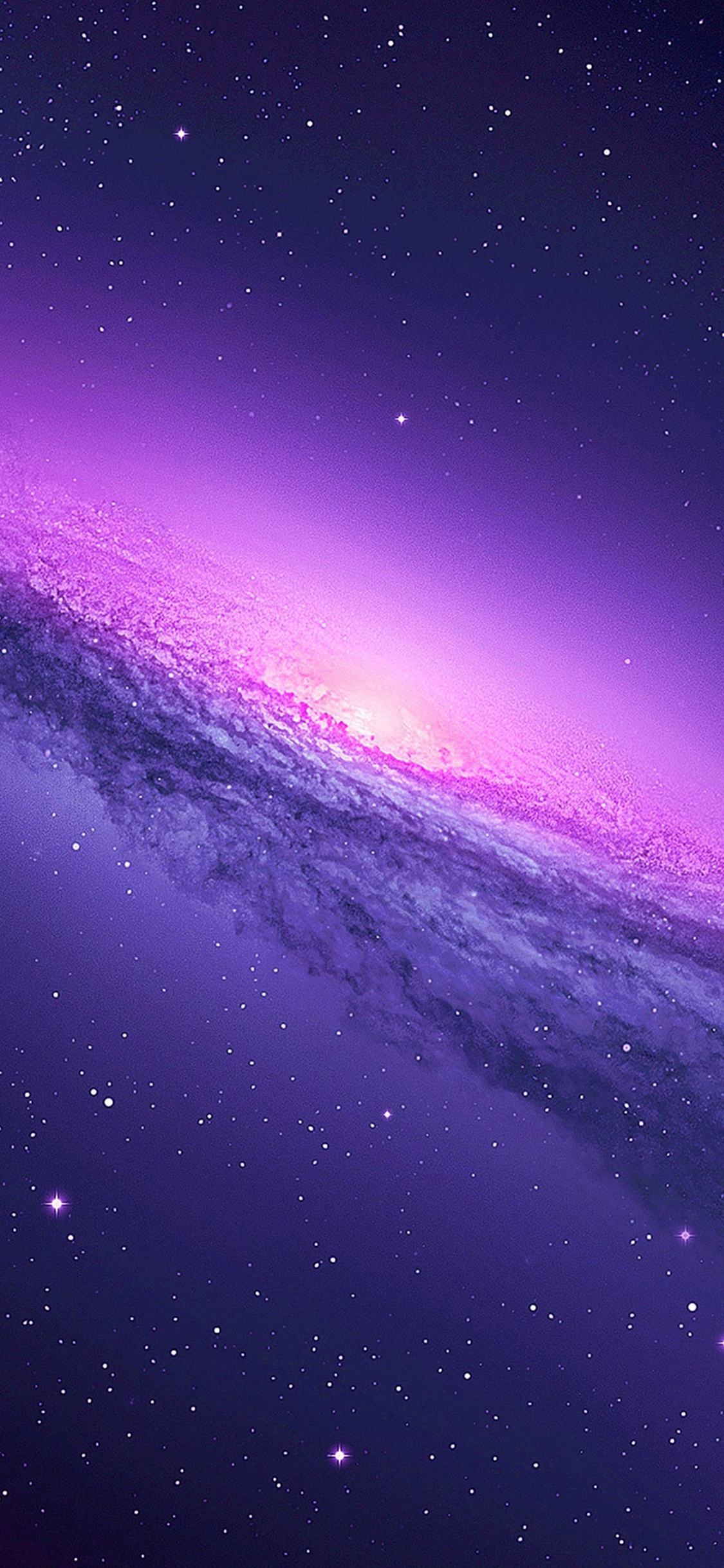 Обои Фиолетовый, пурпур, атмосфера, космос, горизонт в разрешении 1125x2436