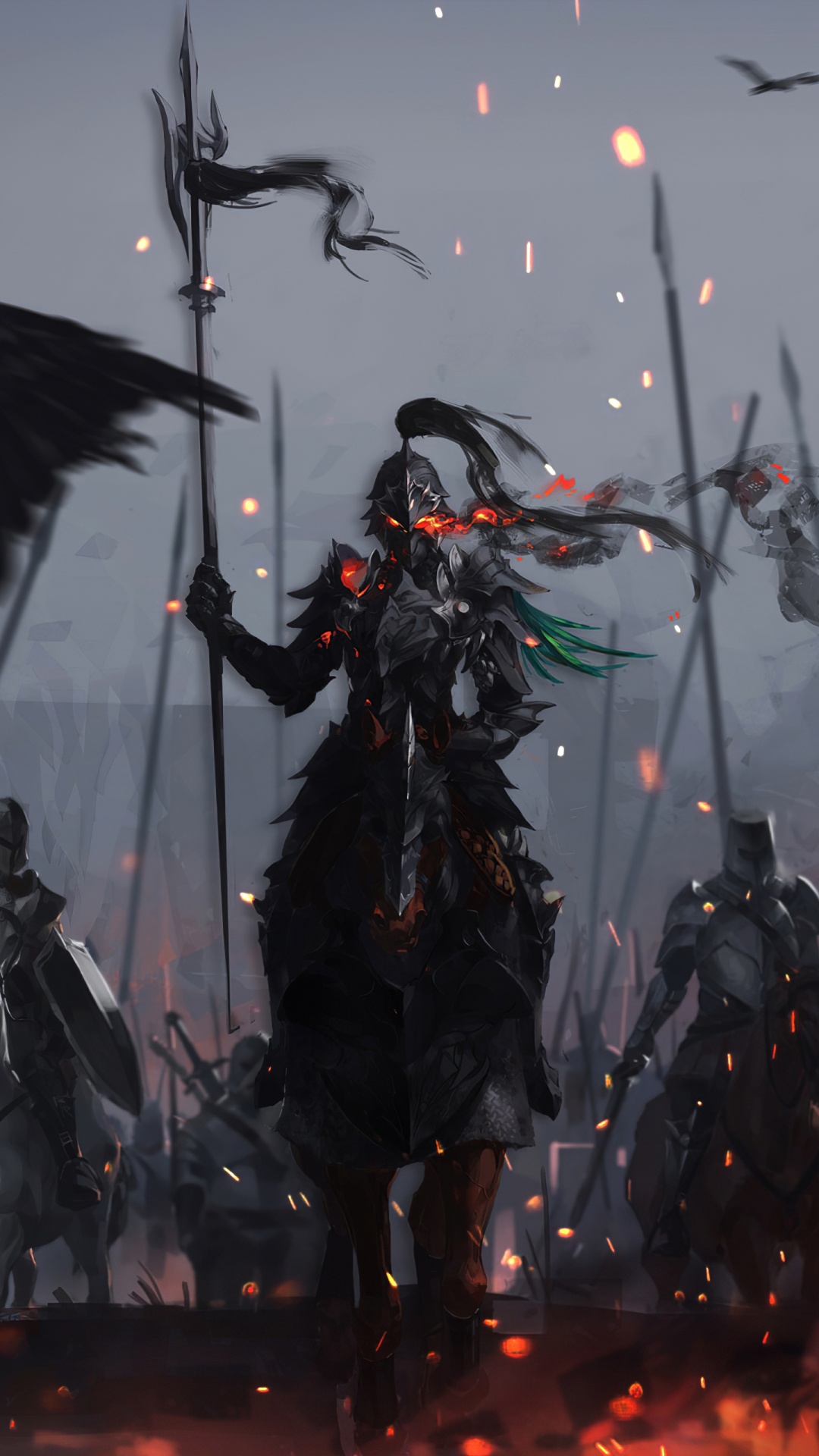 Обои рыцарское искусство, рыцарь, арт, фантастическое искусство, произведение искусства в разрешении 1080x1920