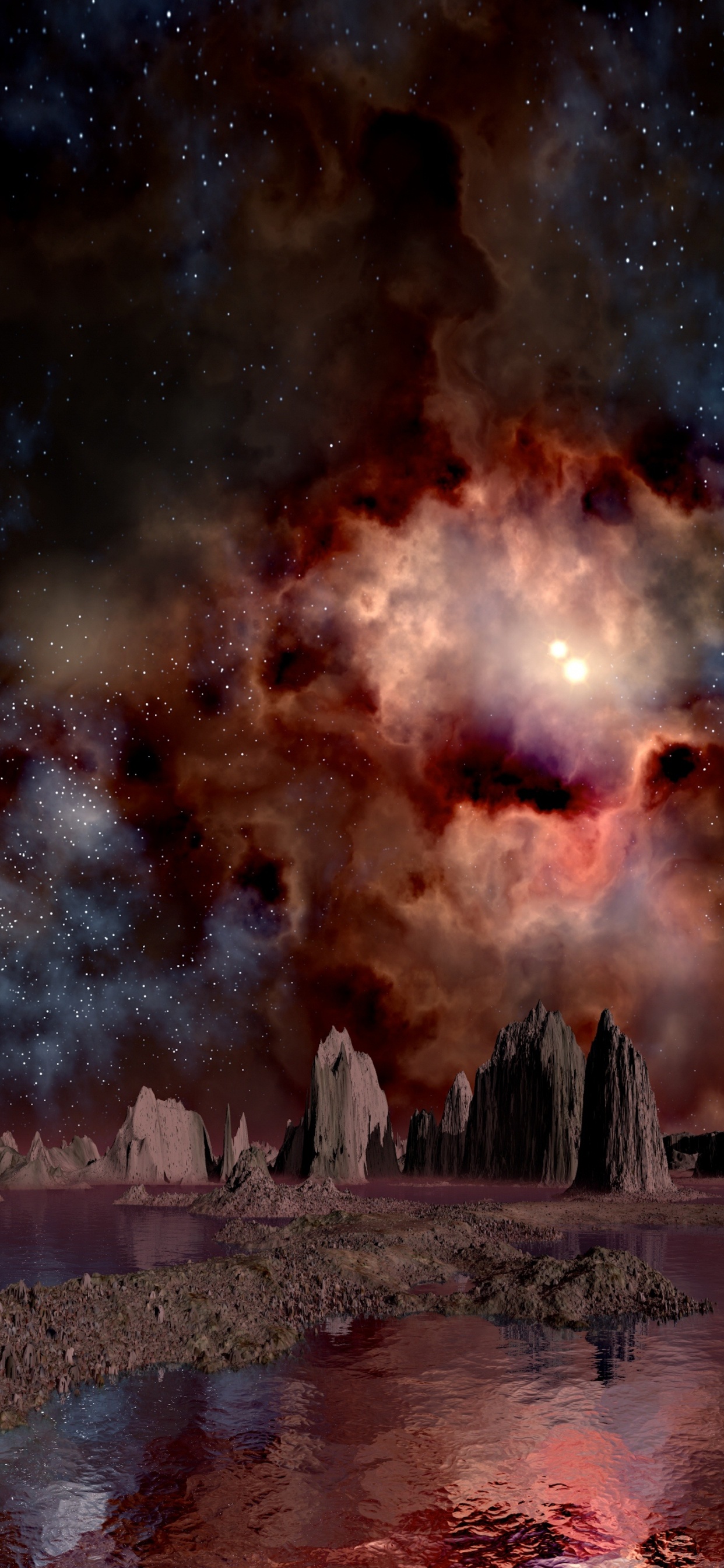 Обои межзвездное облако, космос, космическое пространство, звезда, туманность в разрешении 1242x2688