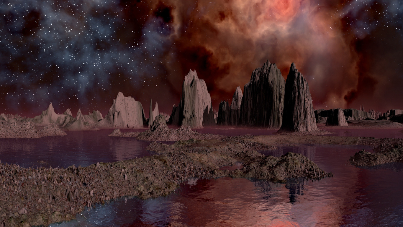 Обои межзвездное облако, космос, космическое пространство, звезда, туманность в разрешении 1366x768