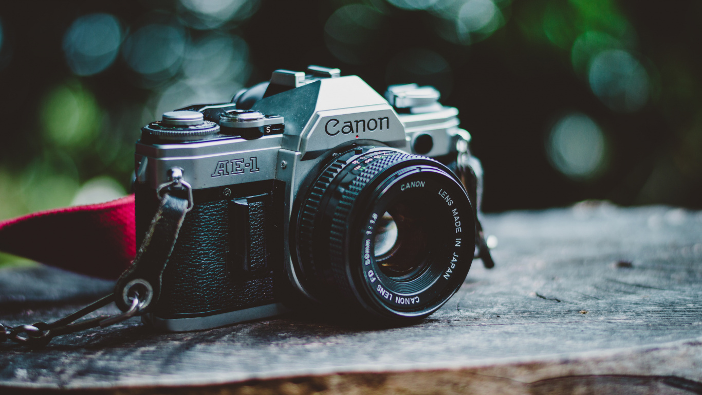 Обои Канон ае-1, камера, Canon, оптика камеры, аксессуары для камеры в разрешении 1366x768