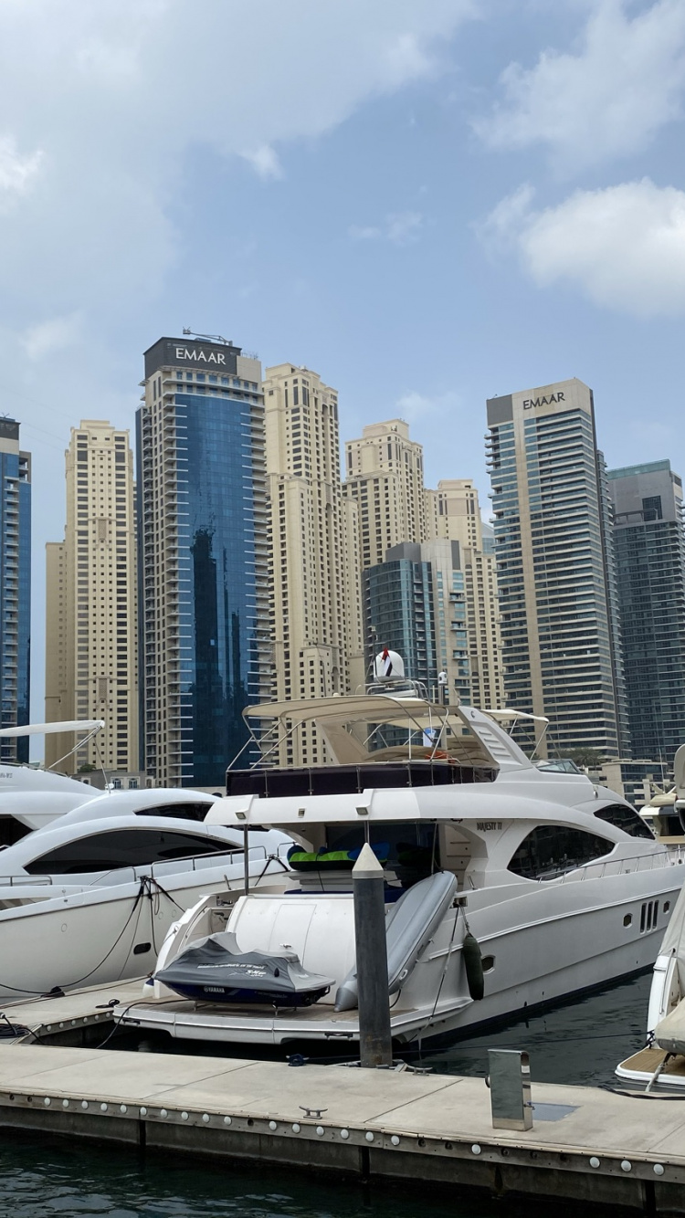 Обои Дубай, Дубай Марина, Марина, вода, башня в разрешении 750x1334