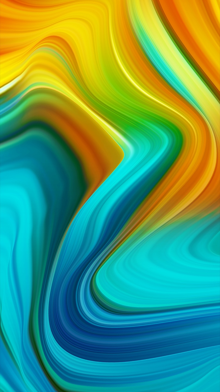 Обои Оранжевый цвет, фрактальное искусство, узор, красочность, жидкий в разрешении 720x1280