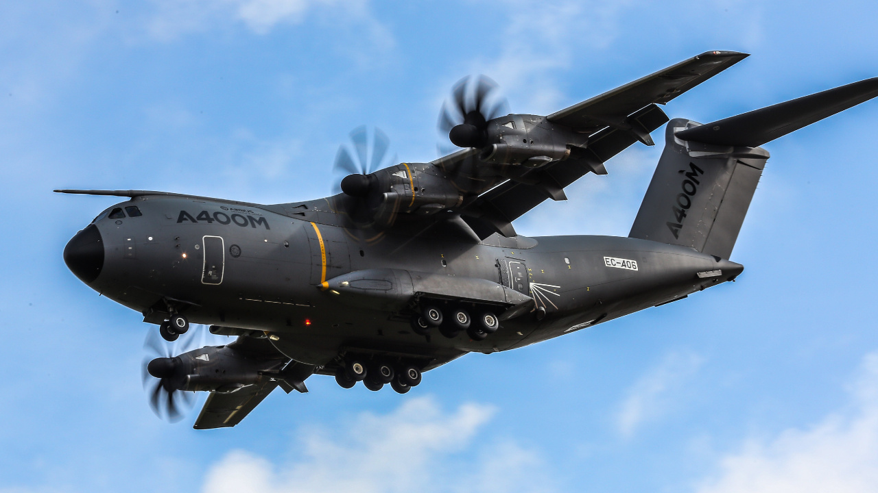 Обои Аэробус А400М Атлас, военно транспортный самолет, военный самолет, самолеты, самолет в разрешении 1280x720