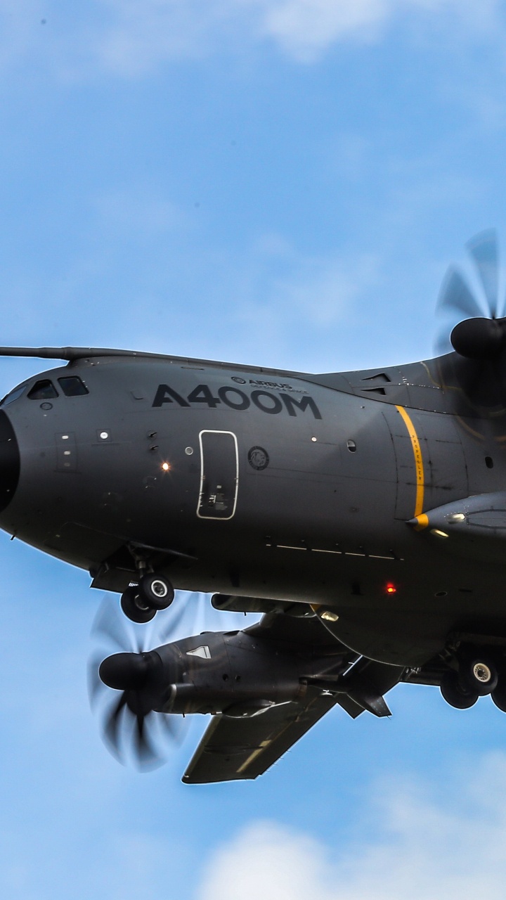 Обои Аэробус А400М Атлас, военно транспортный самолет, военный самолет, самолеты, самолет в разрешении 720x1280
