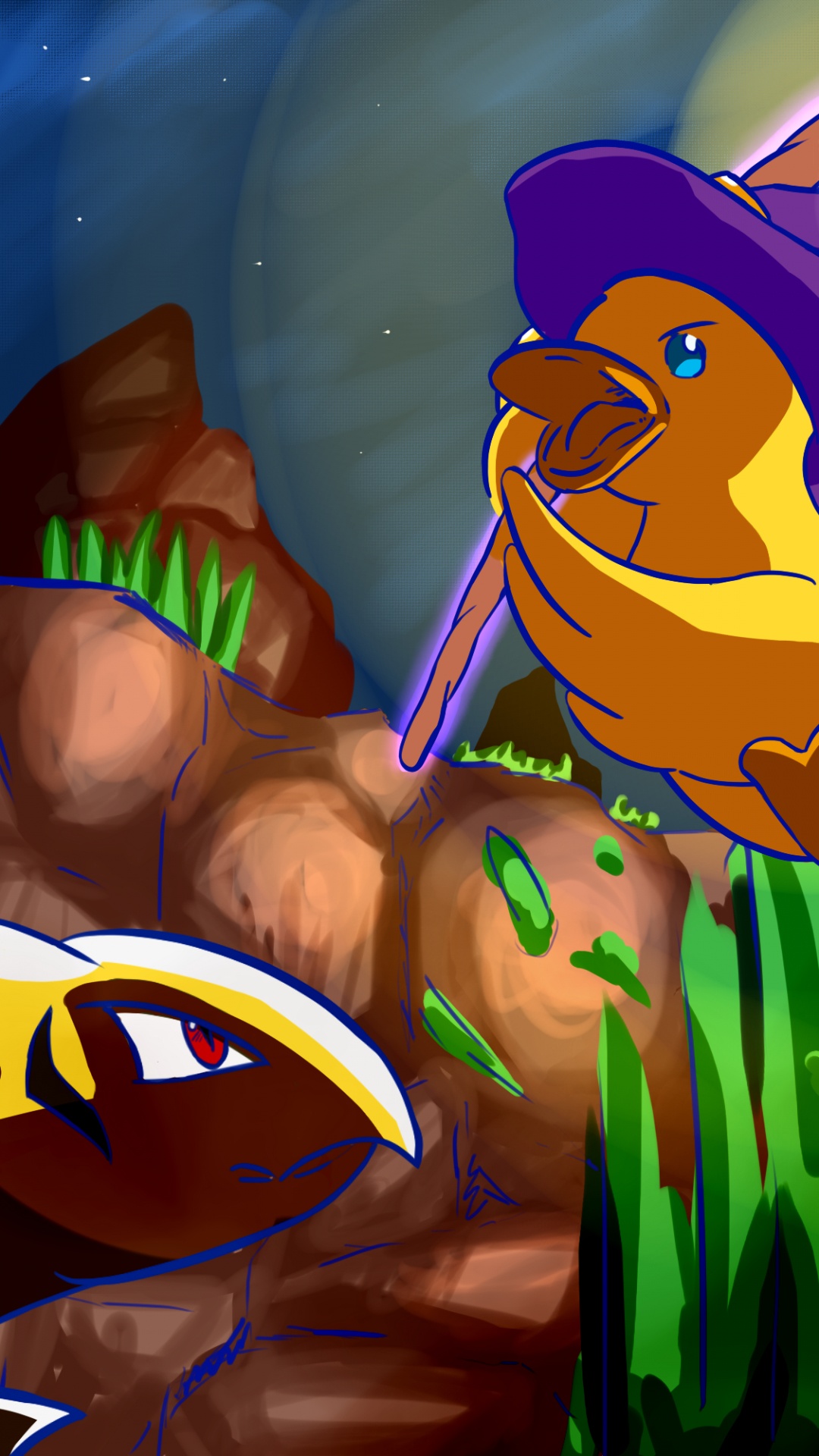 Обои арт, окружающая среда, ботаники, Люди в природе, мультфильм в разрешении 1080x1920