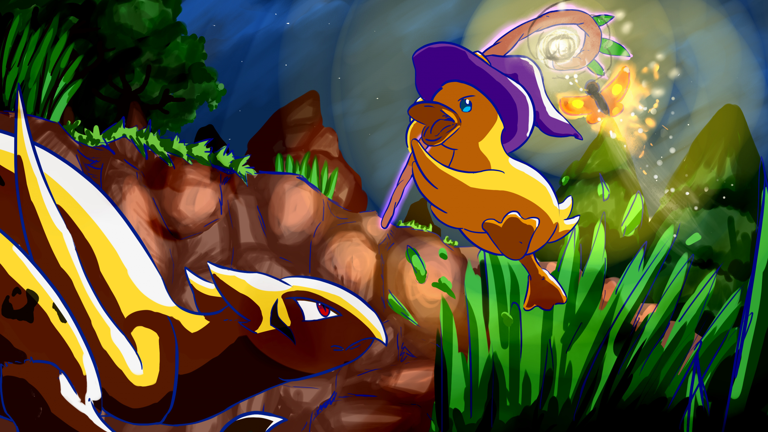 Обои арт, окружающая среда, ботаники, Люди в природе, мультфильм в разрешении 2560x1440