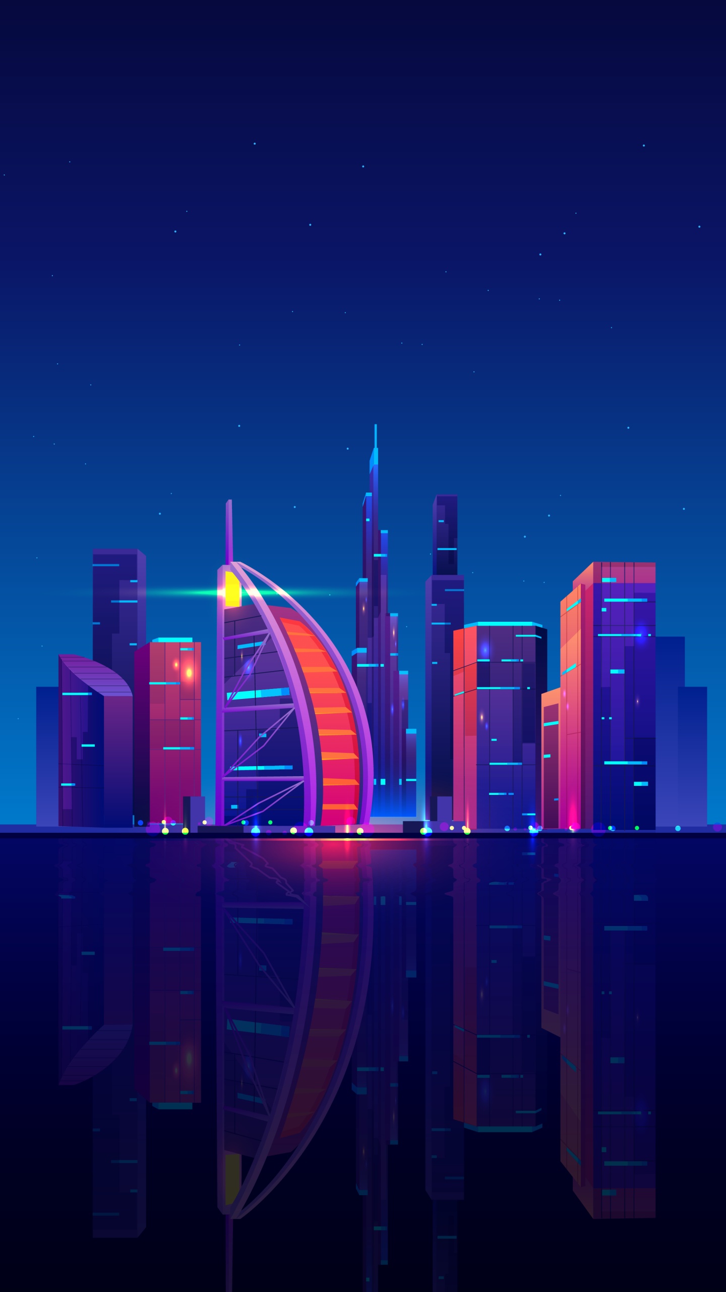 Обои Дубай, городской пейзаж, здание, небоскреб, вышка в разрешении 1440x2560