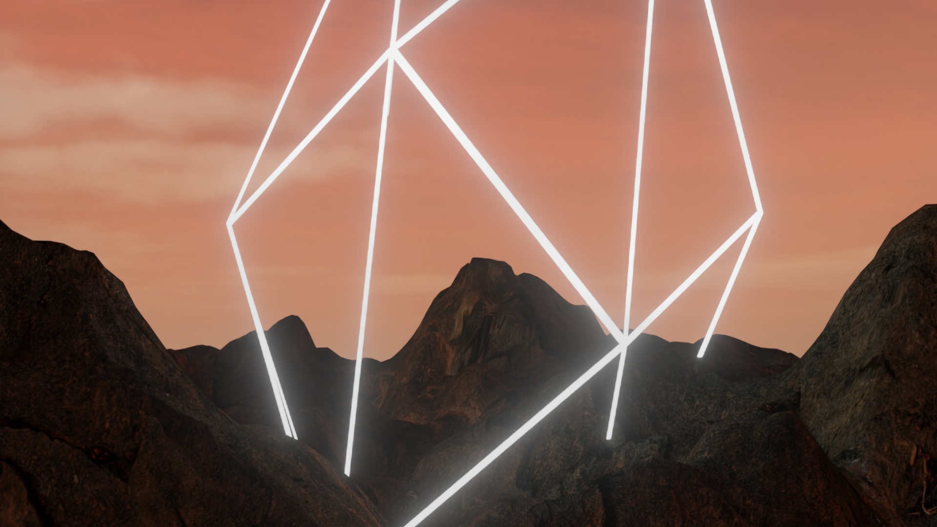 Обои треугольник, рок, пирамида, космос, иллюстрация в разрешении 1920x1080