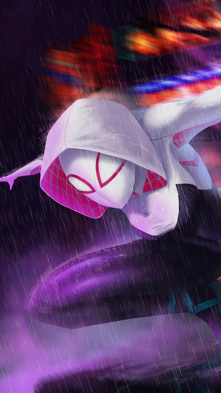 Обои Гвен Стейси, человек-паук, пурпур, Фиолетовый, танец в разрешении 750x1334