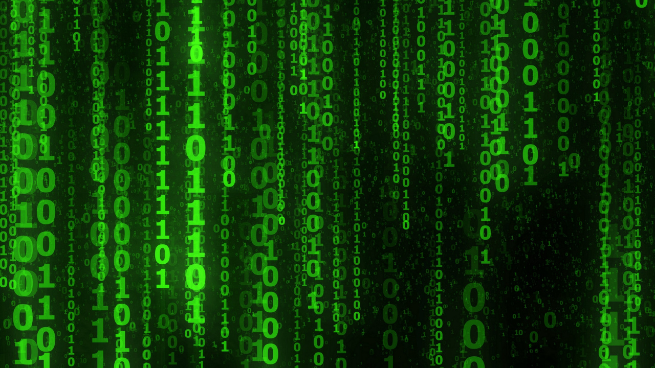 Обои матрица, матричный дождь, зеленый, красочность, текст в разрешении 1280x720
