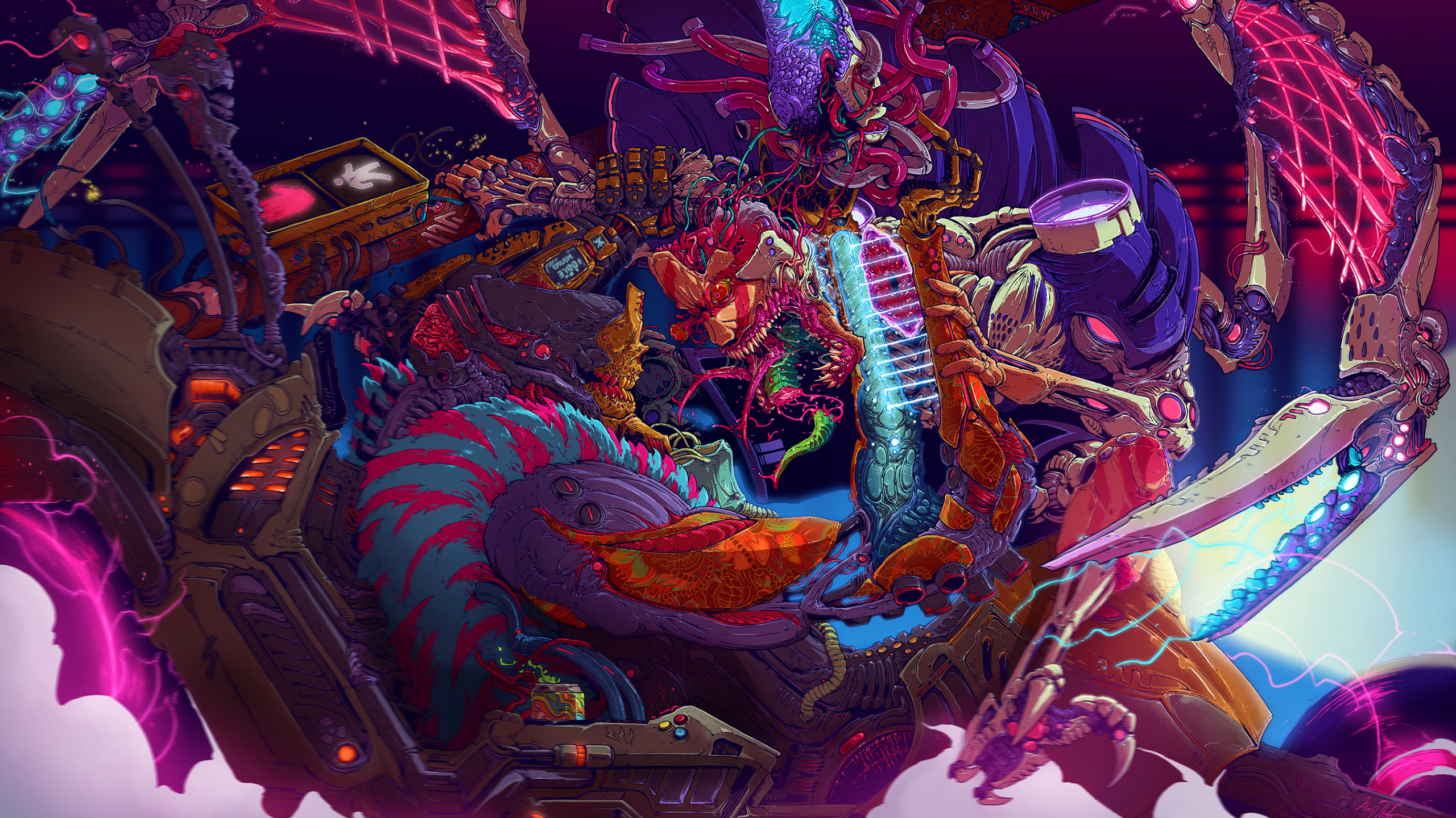 Обои карнавал, арт, аниме, интернет мем, графика в разрешении 2560x1440