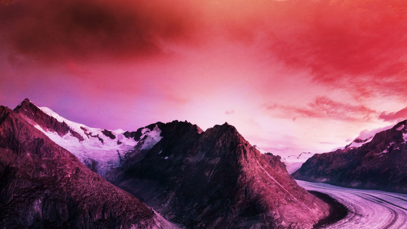 Обои пралакс цифровой, слайд-шоу, облако, атмосфера, послесвечение в разрешении 1366x768