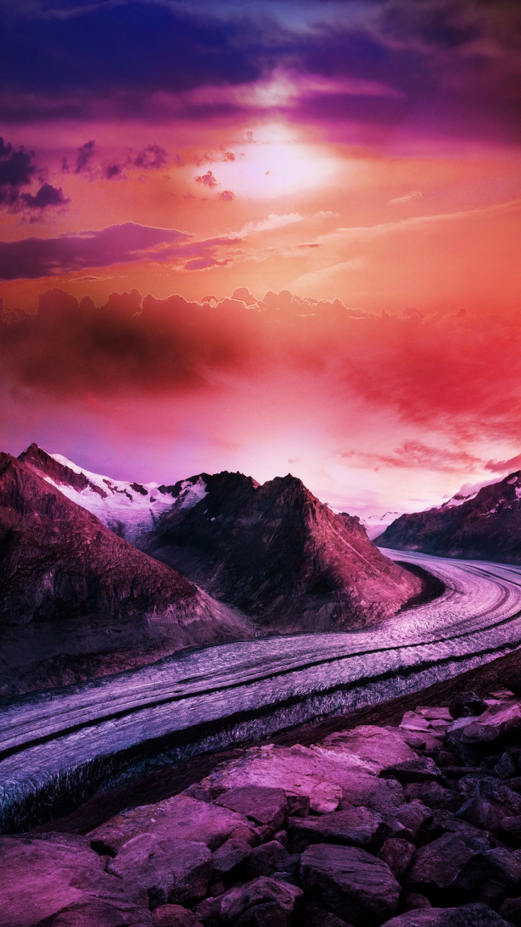 Обои пралакс цифровой, слайд-шоу, облако, атмосфера, послесвечение в разрешении 750x1334