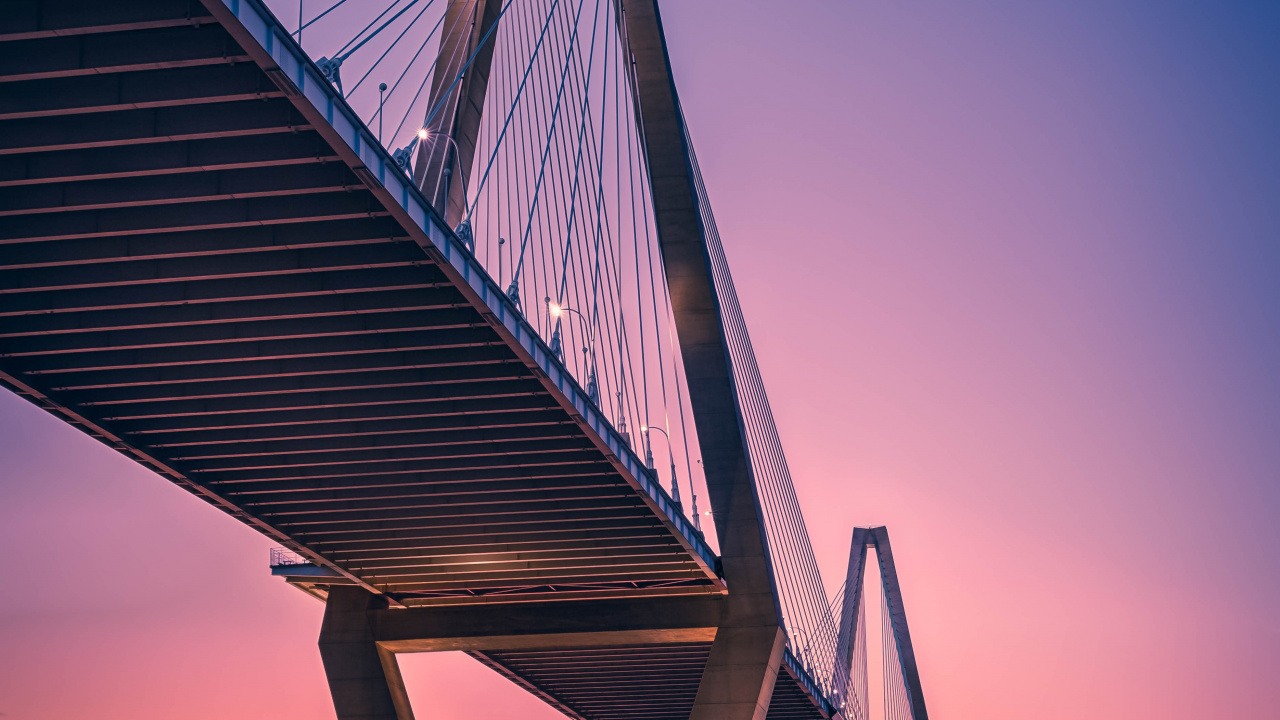 Обои Артур Равенель Мост Младший, вантовый мост, мост, extradosed мост, ориентир в разрешении 1280x720