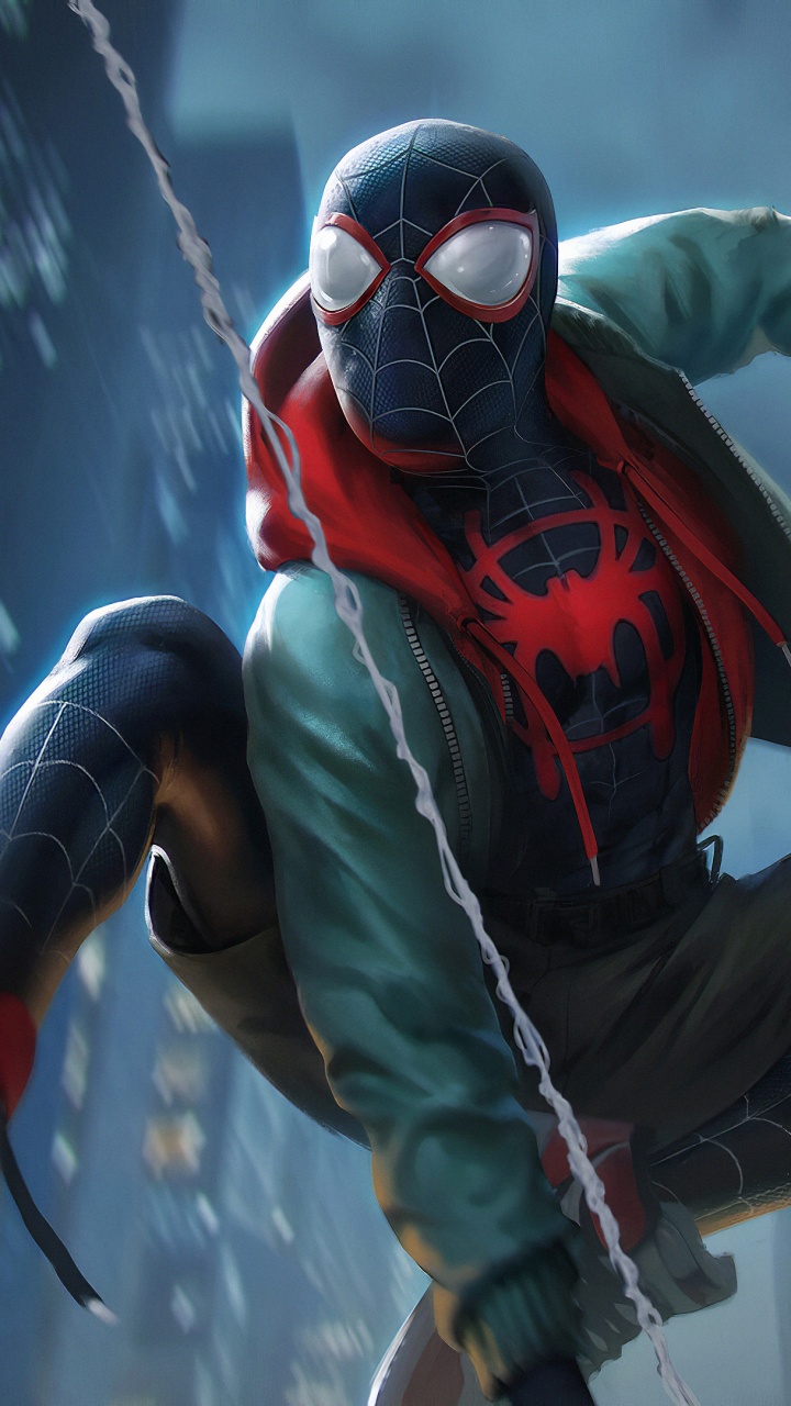 Обои экстремальный вид спорта, иллюстрация, фигурка, человек-паук, фикция в разрешении 720x1280