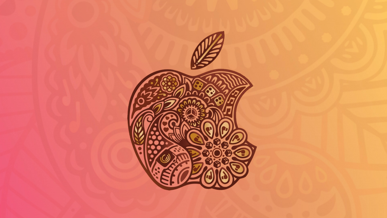 Обои apple, iPhone, яблоко, андроид, узор в разрешении 1280x720