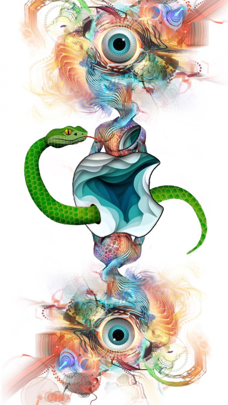 Обои иллюстрация, сопоставление, арт, белые, зеленый в разрешении 750x1334