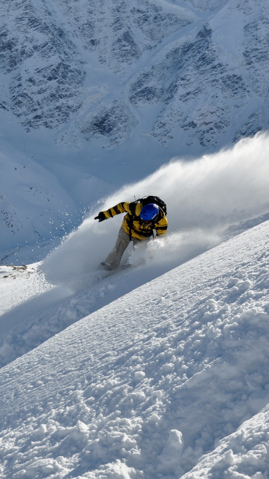 Обои Эльбрус, сноуборд, экстремальный вид спорта, лыжня, снег в разрешении 1080x1920