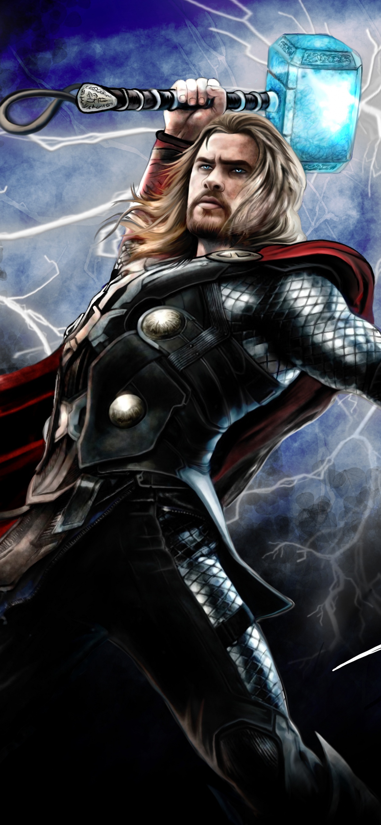 Обои ТОР, супергерой, Железный человек, Танос, арт в разрешении 1242x2688