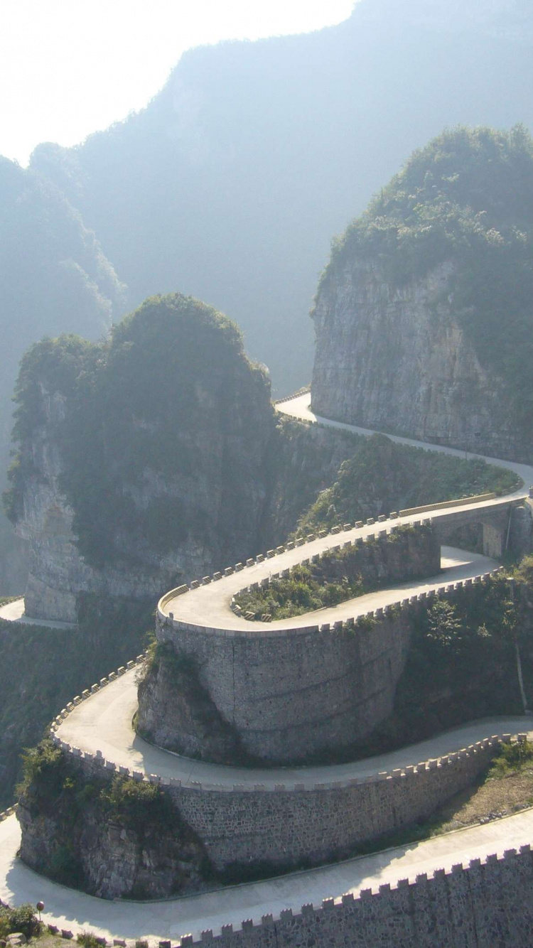 Обои Улинъюань, достопримечательность, гора, горный хребет, горная станция в разрешении 750x1334