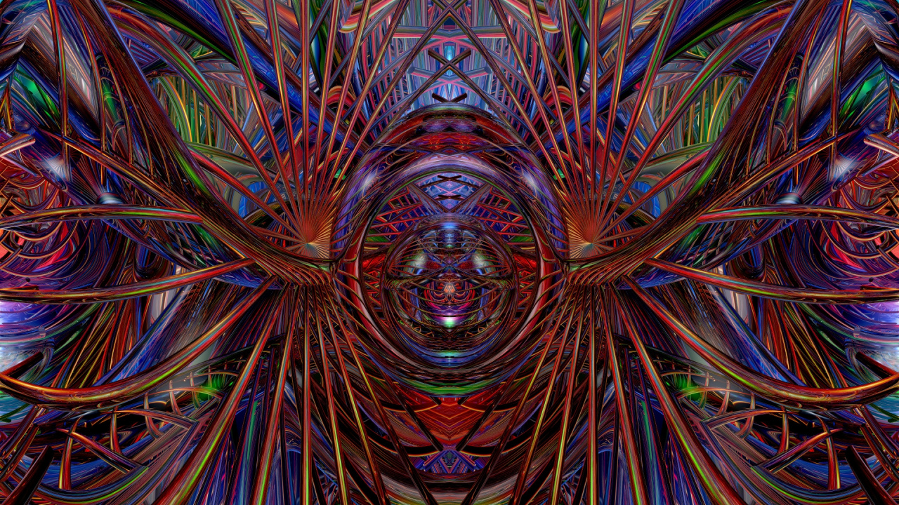 Обои фрактальное искусство, психоделическое искусство, калейдоскоп, симметрия, узор в разрешении 1280x720